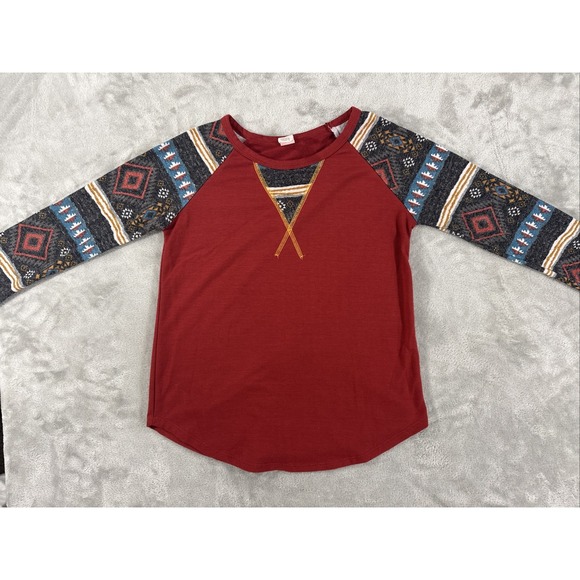 7th Ray Top Womens L Aztec Western Cowgirl Aztec Navajo Stretch Made In USA Red - Picture 3 of 10